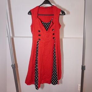 Cute Red and Black Polka Dot Dress